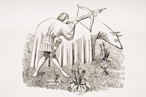 Wie man ein Tuch trägt, um sich Tieren zu nähern, nach einer Miniatur im Manuskript von Phoebus aus dem 15. Jahrhundert, aus 